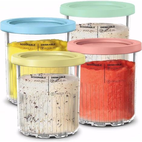 Lot de 4 pots et couvercles Ninja Creami,Couvercles étanches, sans BPA, compatibles lave-vaisselle. (1/5)