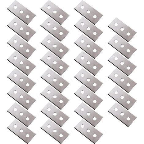 Lot de 30 Lames de Rechange pour Grattoir, Lame de Rechange pour Racloir, Lames de Trois Trous pour Plaque de Cuisson Vitrocéramique (1/4)
