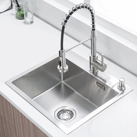 LOMAZOO Évier JACK 3445 en acier inoxydable avec trou de
