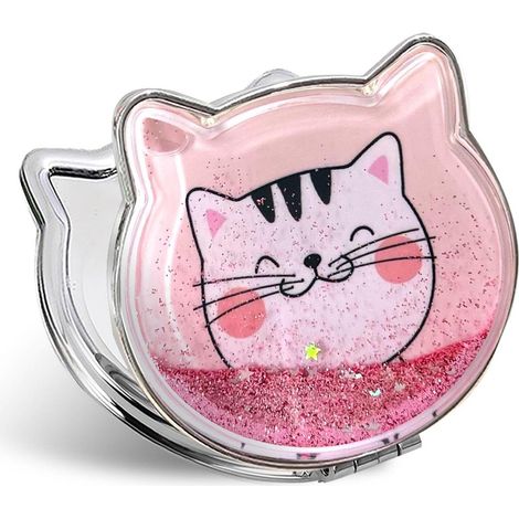 Miroir de maquillage pliant - Petit miroir de maquillage - Double face - 1 pièce - Pour voyage et poche - Vert (1/5)