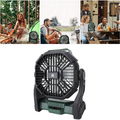 Ventilador profesional para camping [ventilador de tienda de campaña recargable por USB con luz LED] – Potente, ligero y portátil. (1/5)