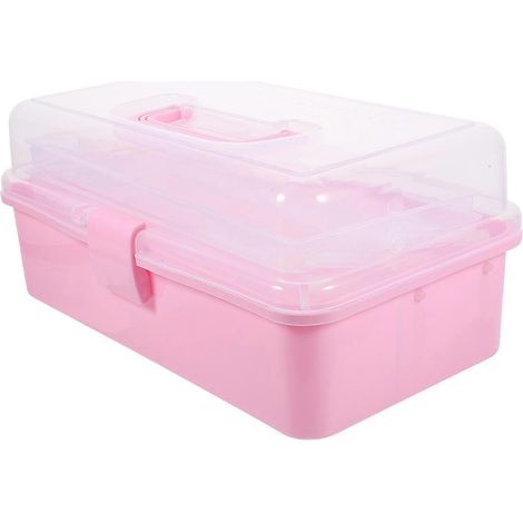 Boîte à outils portable en plastique avec poignée, trois niveaux, pour ranger les outils de peinture à la maison (1/5)