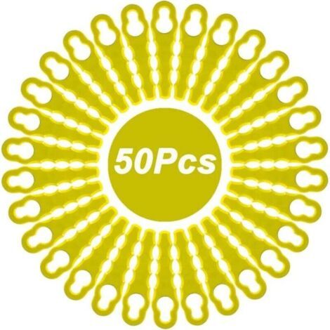 Lot de 50 lames de rechange compatibles pour coupe-bordures Ryobi, têtes double lames dentelées RAC155 RAC157 RAC158. (1/4)