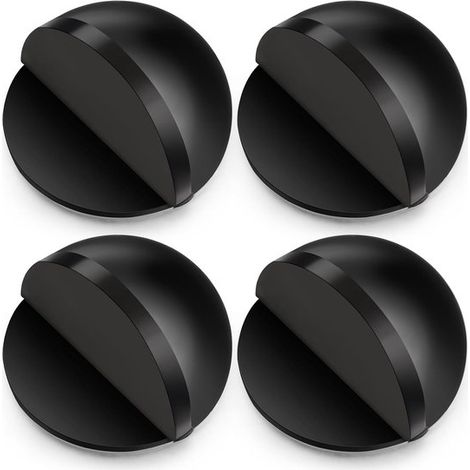 Confezione da 4 fermaporta e protezioni per pareti ovali autoadesivi in acciaio inox nero. (1/5)