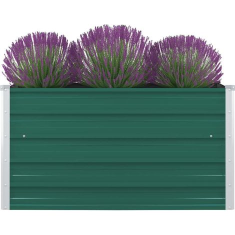Hochbeet 100 x 100 x 45 cm Verzinkter Stahl Grün