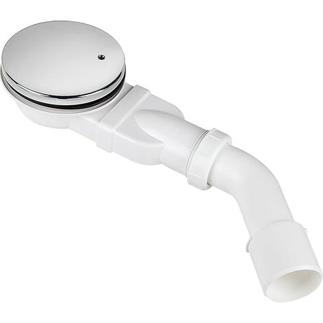 SWAWIS Bonde de Douche Ø 90mm avec DN40/50mm Coude de Vidange - Matériau ABS, avec Système Anti-Odeurs et Filtre à Cheveux, Couvercle Chromé, pour Receveur de Douche, Débit 40L/min (1/5)