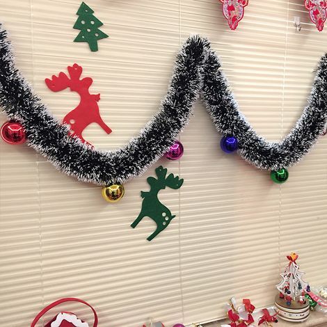 Guirlande de noël de 2M, décoration murale de porte de fête à domicile, ornement d'arbre de noël, bandes de guirlandes (5 pièces-A) (1/5)