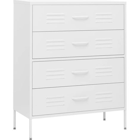 Kommode Weiß 80x35x101,5 cm Stahl