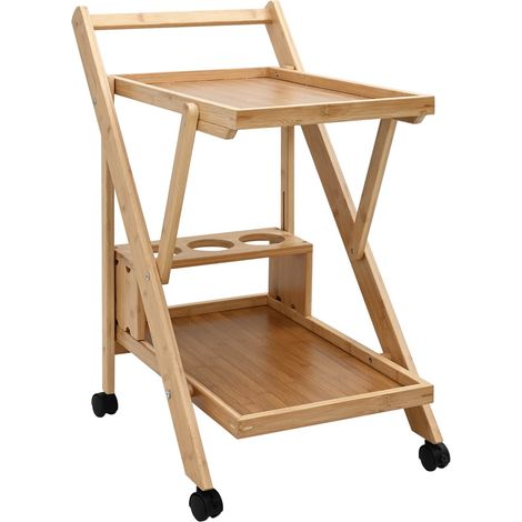 Carrito de cocina con ruedas Marrón Claro 65 x 40,5 x 76,5 cm vidaXL
