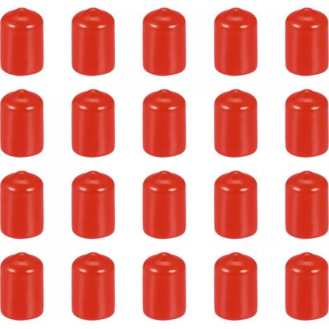 20 Paquet 1/2"(12mm) ID Rouge Vis Filetage Protecteurs Caoutchouc Terminal Bouchons Boulon Couvercles pour Vis Boulon Meubles Tuyau (1/5)