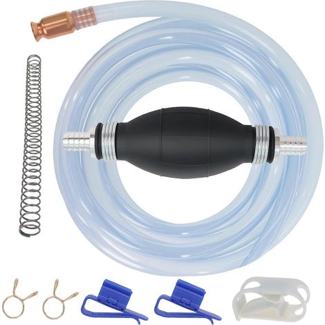 Kit de pompe à siphon manuelle, pompe d'aspiration manuelle portable, tuyau de siphon manuel, compatible avec carburant, huile, diesel, eau, liquides et autres fluides. Multicolore. (1/5)