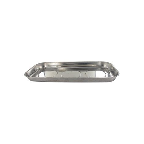 Magnetischer Metall-Tablett. 360 x 160 mm mit drei abgegrenzten Zonen. Fängt Schrauben auf und verhindert Verluste bei Schraubarbeiten.