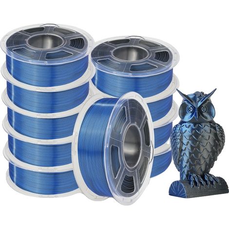 Filamento 3D, resistente, finitura liscia, nero e blu (1/2)