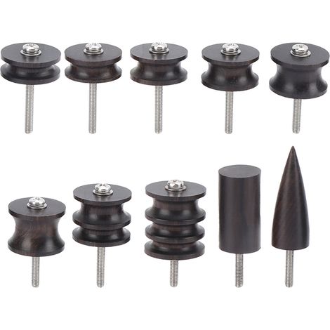 Set mit 10 Lederpolierern, Holzpolierwerkzeug, schwarzer elektrischer Polieraufsatz (1/5)