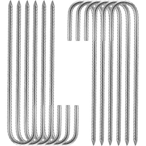 argent Piquets de fixation sol XL, Sardines, Lot de 10, galvanis, tente, 30 cm, Acier lectrozingu (1/4)