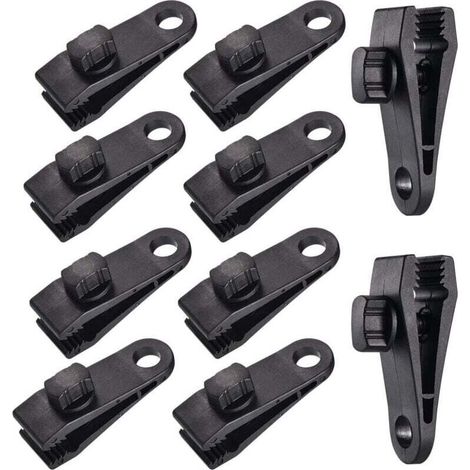10 Sets Clip de Bâche Tente Pince Bâche Auvents Clip, Pince à Bâche, Pince pour Tente, pour Tente Voiture, Bâche, Auvents, Camping (1/4)