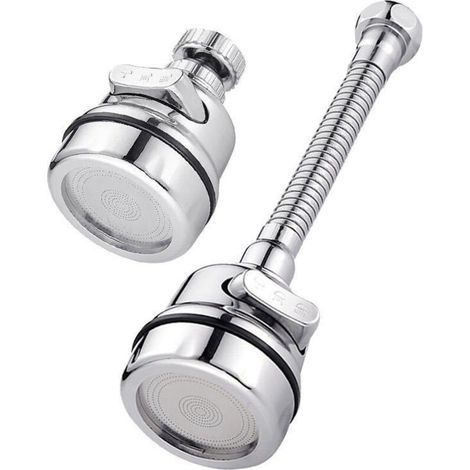 Aérateur de robinet - 3 modes jet pulsé douche - économiseur d'eau ABS acier inoxydable - pour lavabo cuisine salle de bain - 1 pièce (1/5)