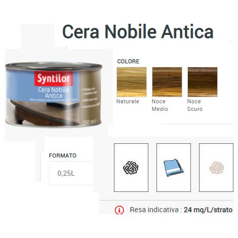 SYNTILOR - CERA NOBILE ANTICA 250 ML NOCE SCURO