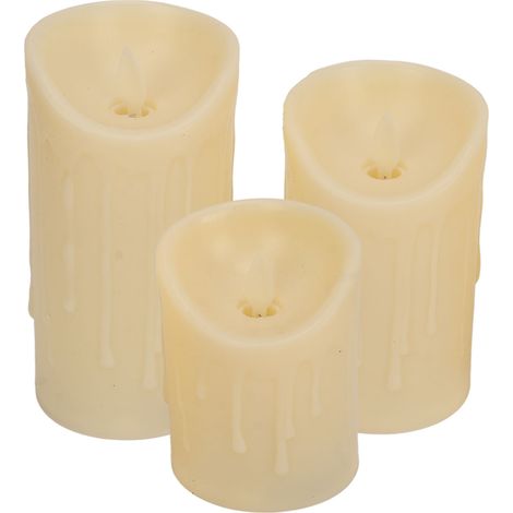 Bougies LED sans flamme à effet vacillant avec télécommande, bougies piliers électroniques LED réalistes à piles pour la décoration intérieure, 7,5 cm, en forme de larme (1/5)