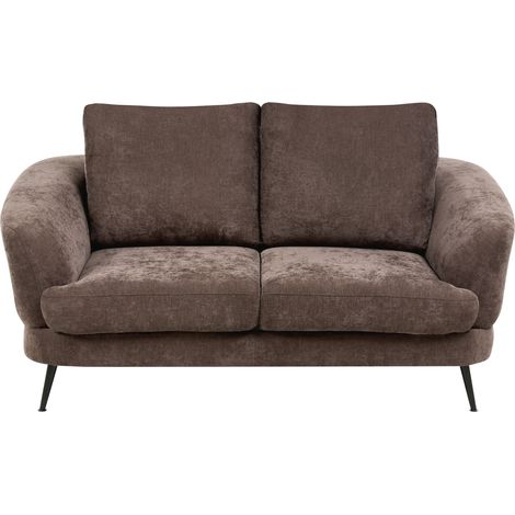 Sofa 2-Sitzer KJAER Chenillegewebe Dunkelbraun (1/5)
