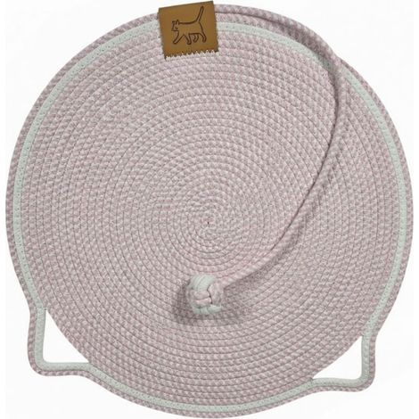 Kratzmatte für Katzen, Kratzkissen aus natürlichem Baumwollseil, runde und horizontale Kratzmatte (40 cm) für Wohnungskatzen, Schutz für Katzenmöbel wie Wände, Sofas, Teppiche und Sessel. (1/5)