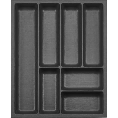 ORGA-BOX 3 Besteckeinsätze Tiefe 473 mm anthrazit Schubladeneinsätze Breite 391 mm für Schubladen 500 mm