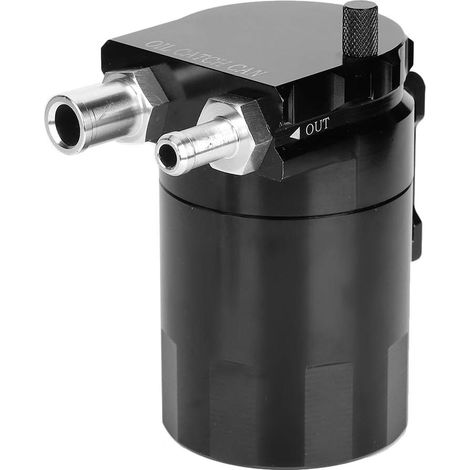 Oil Catch Can, Kit universel de récupérateur d'huile 300ML Réservoir Moteur Noir Polonais Alliage D'aluminium Baffled Noir (1/5)