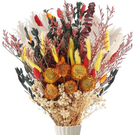75 Pièce Bouquet Fleurs Séchées Colorées Fleur Sechees Decoration (1/5)