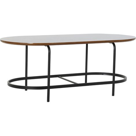 Table de salle à manger - 99.5 x 50 x 40 cm - Bois, Verre, Fer - Noir - Rectangulaire (1/5)