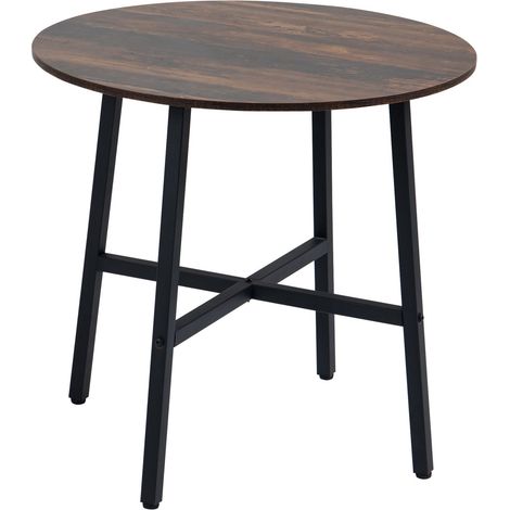 Esszimmertisch Esstisch Küchentisch für 4 Personen, Wohnzimmertisch für Esszimmer, Küche, Stahl, Braun, 80 x 80 x 76 cm