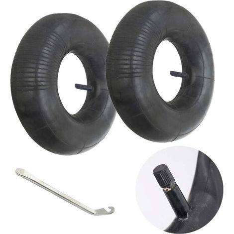 2 Pièces 3.50/4.00-6 Chambre a Air Inner Tube Pneu Roue 3.50/4.00-6 Innertube Brouette Rubber Valve 6 (1/5)