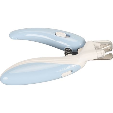 Coupe-ongles pour animaux avec lumière LED, en acier inoxydable, pour une sécurité optimale. Poignée ergonomique et coupe-ongles bleu clair. (1/5)