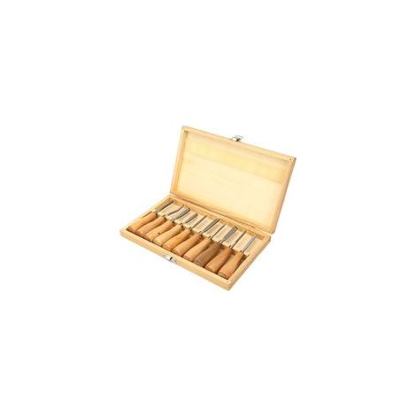 Kit de 10 ciseaux à bois à manche haute dureté pour la sculpture, outil à main pour le travail du bois (1/5)