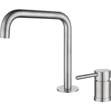 Mitigeur de lavabo inox 304 eau chaude/froide pour vasque (1/5)