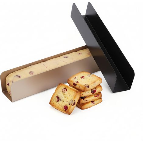 Set di 2 stampi per biscotti a forma di U, stampi da forno rettangolari, in acciaio al carbonio antiaderente, lavabili in lavastoviglie e adatti al forno, ideali per biscotti e torte pasquali, neri e (1/5)