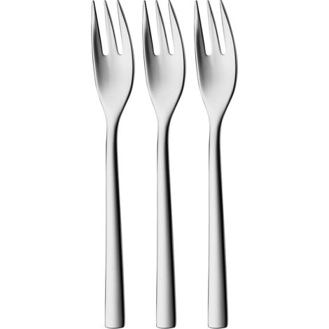 Lot de 3 fourchettes à gâteau en acier inoxydable poli résistant aux rayures Passe au lave-vaisselle 15,8 cm (1/3)