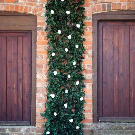Smart Garden 60cm x 180cm Expanding White Bloom Leaf Trellis Wheelie Bin Screen (1/2)