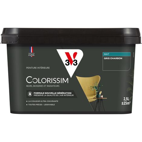 Peinture murale intérieure Colorissim® V33 Gris charbon Mat 2,5L