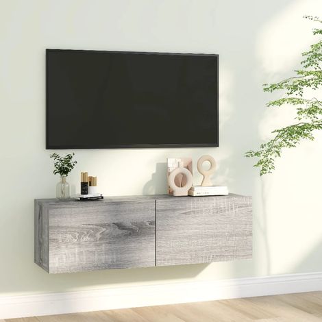 Armoire murale TV Étagère Murale Meuble de rangement Sonoma gris 100x30x30 cm Bois d'ingénierie 73396 (1/5)
