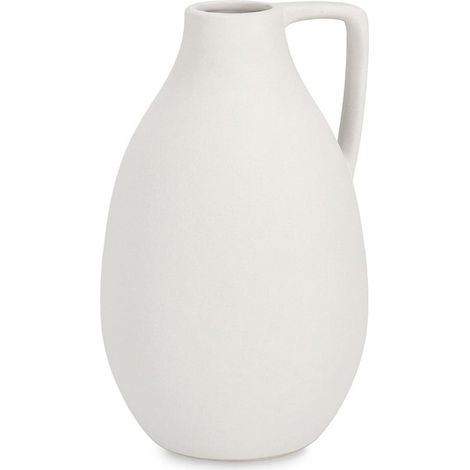 Vase moderne pour plantes en porcelaine blanc sablé Ø14x24 cm Freyr YES