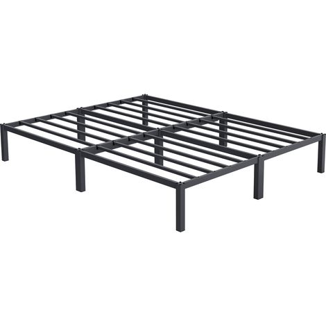 Ml-Design – Cadre de lit 160x200 cm – Structure métallique anthracite – Sommier à lattes ergonomique – Montage facile – Design moderne pour chambre adulte (1/5)