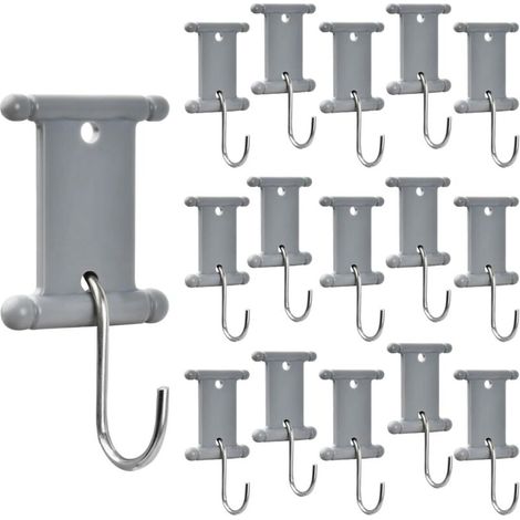 Crochet Auvent - En Acier Inoxydable Et Plastique - Pour Rails De 5/6 mm Et 7/8 mm - Pour Caravane Camping-Car Tente - Lot De 16 Pièces (1/5)