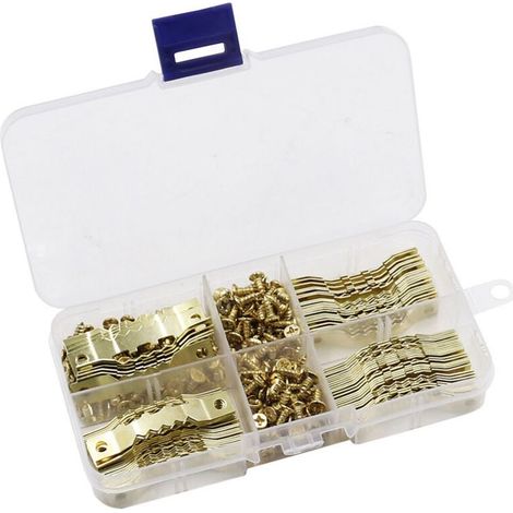 100Pcs Picture Hanger Metal Photo Frame Hanger Strong Durable Gold Metal Hooks for Frame/Picture/Canvas/Painting/Clock/Diploma (1/4)