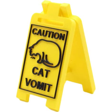 Cat Vomit Sign, Funny Gag Novelty Sign, Decor, Hilarious Printing, Cautionary Home Decor, Funny Cat Sign, Novelty Creative Sign, Home Decor Caution, Pet Area Caution (1/5)
