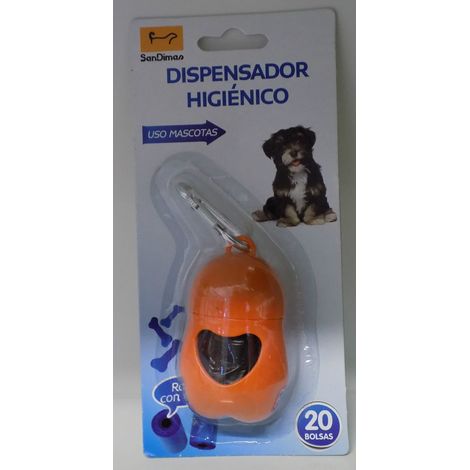 Sandimal igienico Dispensatore di sacchetti igienici con Carabina da gancio - Arancia