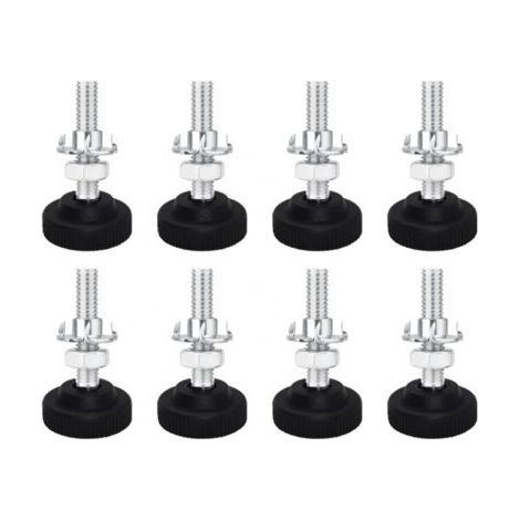 QORVA-Lot de 8 vis de mise à niveau réglables pour pieds de meubles en métal M8 x 50 mm