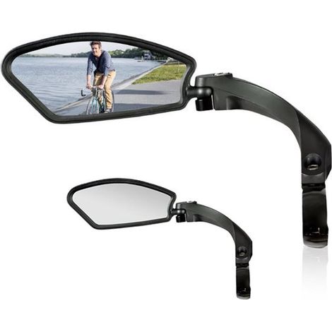 Espejo retrovisor izquierdo para bicicleta, Espejo para bicicleta eléctrica, patinete y bicicleta, Fácilmente ajustable, Giratorio 360º, Negro (1/5)