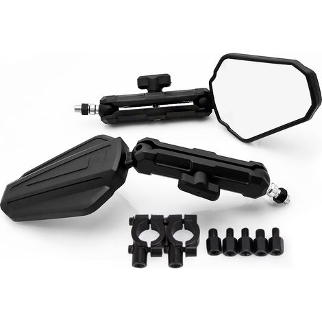 Rétroviseur moto pliable 8 mm 10 mm, vis 7/8", rétroviseur latéral pour guidon de moto, compatible avec les vélos électriques de rue et tout-terrain, scooters (1/5)