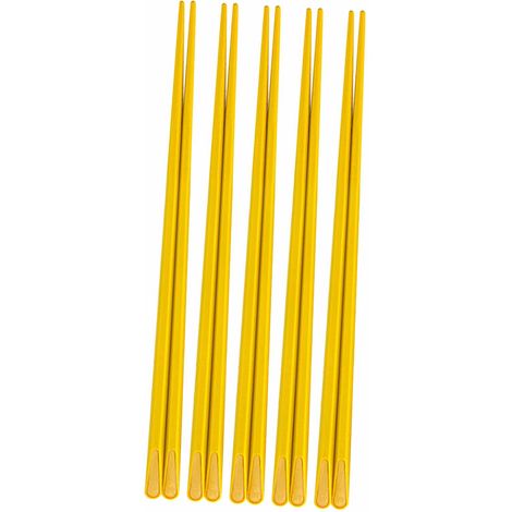 5 paires de baguettes décorées d'un petit canard jaune, antidérapantes et résistantes à la chaleur, idéales pour un usage domestique. (1/5)