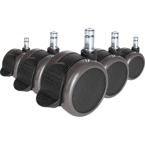 5x Hartbodenrollen mit Feststellbremse ROLO STOP 10mm / 65mm (5er Pack) hjh OFFICE (1/5)